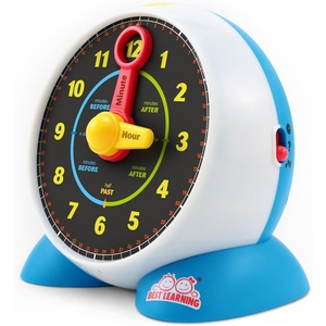 image:imageBEST LEARNING Talking Learning Clock for Kids  Telling Time Teaching Clock with Movable Hands Quiz amp Music Sleep Mode  Toddler Preschool Toy Ages 3 4 5 6 Boy Girl Birthday Gift